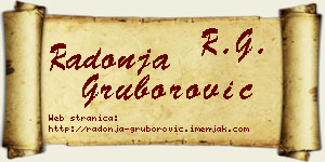 Radonja Gruborović vizit kartica